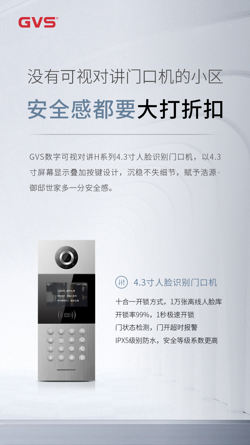 安防可視對講、人臉識別開門一體化功能場景